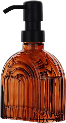Vista 2 de Dispensador de jabón de vidrio para cocina y baño, líquido de manos para lavado de encimera, detergente para platos, bomba de loción de champú