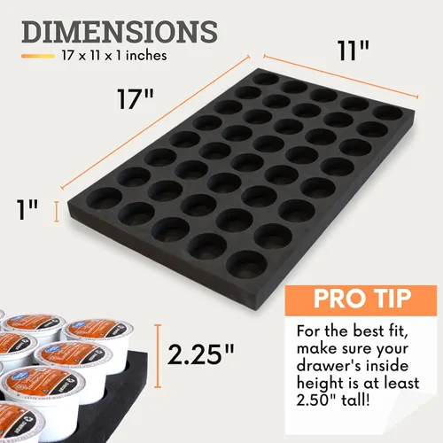 Vista 2 de Soporte para tazas K compatible con cápsulas de café Keurig, soportes organizadores de cajones de taza K, almacenamiento de tazas K y organizador