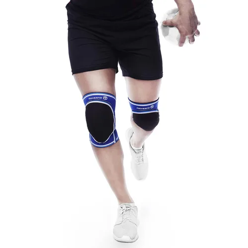 Vista 3 de Rehband Rodilleras originales, rodilleras de neopreno para voleibol y deportes de interior, rodilleras para mujeres y hombres, color: azul, 1 par