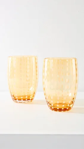 Vista 2 de Zafferano Juego de 2 vasos Perle para mujer, color ámbar, talla única