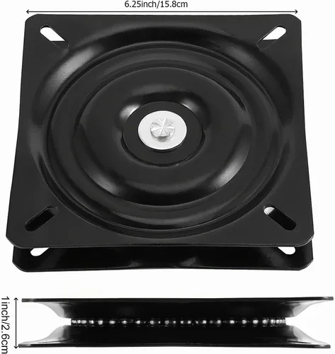 Vista 2 de MUKCHAP Paquete de 4 taburetes de bar giratorios de 6.25 pulgadas, placa giratoria de 360°, base giratoria de asiento cuadrado para silla reclinable