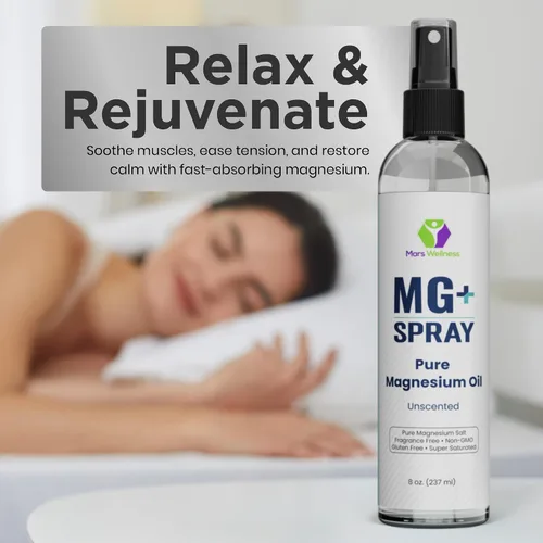 Vista 7 de Spray tópico de magnesio para dormir y calambres en las piernas, fabricado en Estados Unidos por Mars Wellness, 8 onzas, aceite de magnesio puro