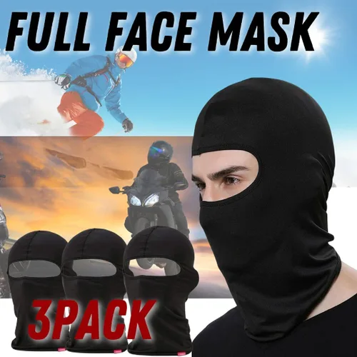 Vista 3 de Paquete de 3 pasamontañas con un agujero, máscara de esquí de verano, para refrescar el sudor, protector UV, gorra de cara completa, bufanda