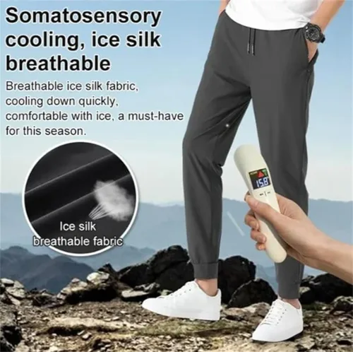 Vista 3 de Snow-Grass - Pantalones elásticos unisex de secado rápido, transpirables, de secado rápido, casuales, con bolsillo