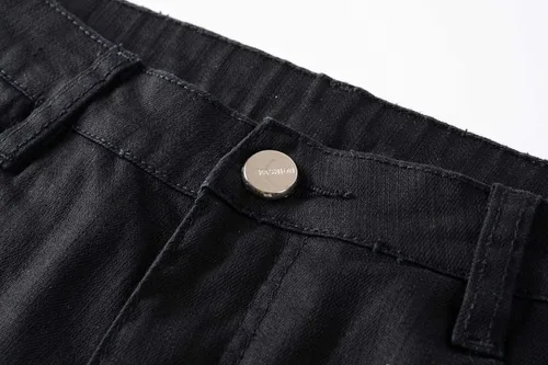 Vista 4 de Jeans ajustados para hombre, pantalones de mezclilla elásticos rasgados