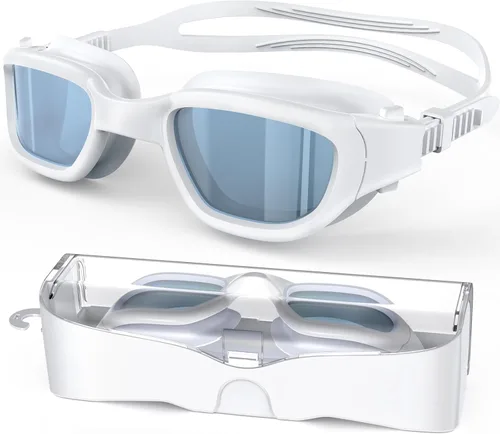 Vista 11 de Gafas de natación polarizadas, gafas de natación unisex para adultos, antivaho, anti UV, vista amplia, gafas de piscina para hombres y mujeres