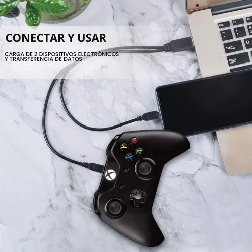 Vista 4 de UCEC Cable de carga doble micro USB Splitter que alimenta hasta dos dispositivos micro USB a la vez desde un solo puerto USB (paquete de 1)
