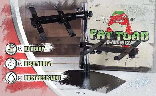 Vista 8 de Fat Toad Soporte Doble para Laptop DJ (Edición PRO de Mesa) – Estante Portátil de 2 Niveles para Equipo de PC con Monturas de Soporte