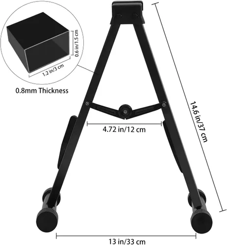 Vista 6 de EASTROCK Soporte de guitarra profesional portátil negro trípode ajustable con marco A para guitarra acústica, múltiples guitarras para guitarra