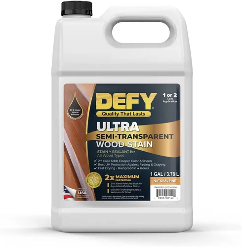Vista 7 de DEFY Tinte y sellador de madera ultra semitransparente para exteriores en uno – tono cedro, 1 galón, tinte de cubierta y sellador Color rico