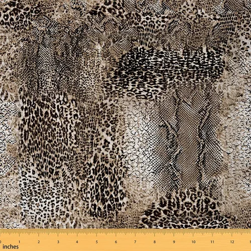 Vista 124 de Tela con Estampado de Leopardo por Yarda, Tela de Tapicería de Guepardo Africano Vida Silvestre para Sillas Sofá, Tela Impermeable de Piel de Animal
