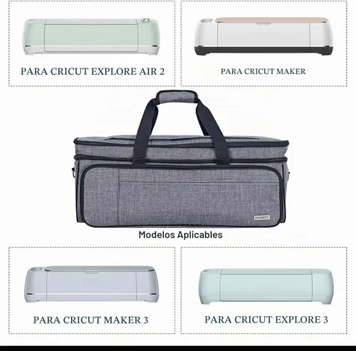 Vista 5 de HOMEST Estuche de transporte de doble capa con bolsillo para tapete para Cricut Maker 4, Explore 4, múltiples bolsillos frontales para accesorios