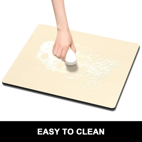 Vista 6 de Rnivvi Tapete de secado de platos para encimera de cocina, 16 x 18 pulgadas, bonita almohadilla de secado absorbente resistente al calor con goma