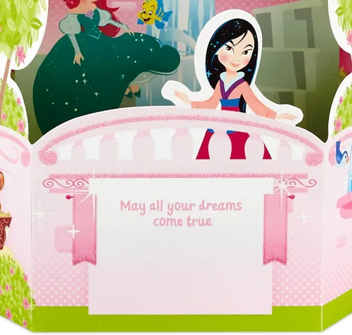 Vista 4 de Hallmark Paper Wonder - Tarjeta de cumpleaños desplegable de princesa de Disney para niños (castillo)