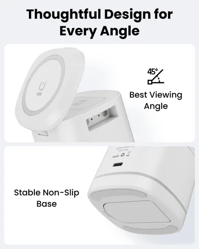 Vista 4 de Gitryin Soporte de cargador inalámbrico 3 en 1, 15 W, MagSafe