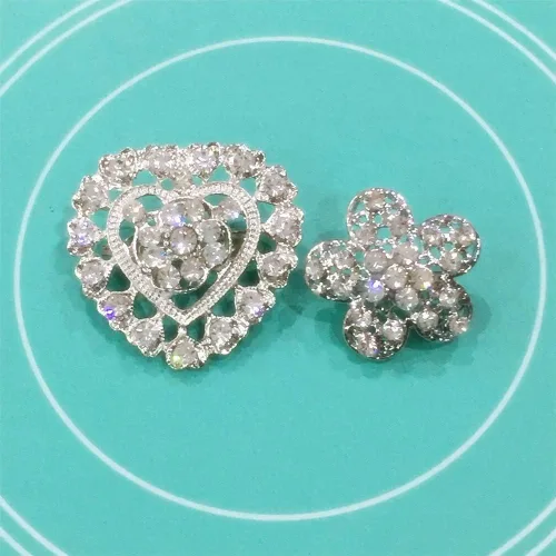 Vista 5 de ZINSBEDI Juego de broches de flores de cristal de diamantes de imitación de 24 piezas