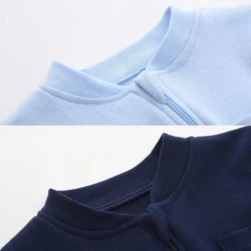 Vista 3 de Pijama de Algodón para Bebés y Niños para Dormir y Jugar con Cremallera Frontal y Pies de 0-12 Meses