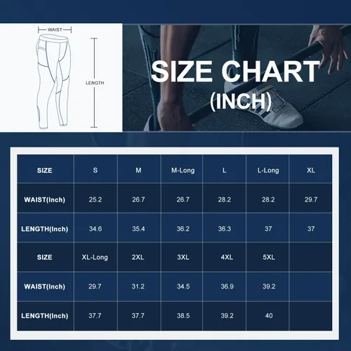 Vista 6 de Milin Naco Men's Compression Pants Compression Leggings Sports Compression Pants & Tights Running Tights Ski Base Layer