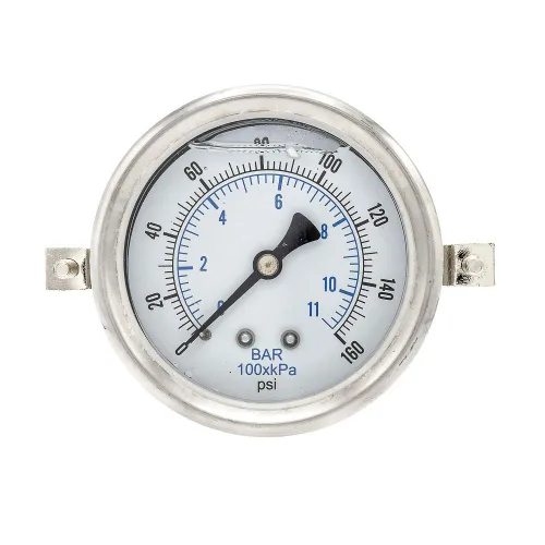 Vista 8 de PIC Gauges 203L-204M Medidor de presión relleno de glicerina con abrazadera en U con carcasa SS/bisel, internos de latón, lente de PC, dial de 2