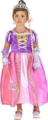 Vista 2 de Aoiviss Girls Rapunzel Costume Princess Dress Up Clothes for Birthday Halloween Cosplay Purple