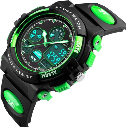 Vista 6 de PASNEW Kids WatchBoy Sports Waterproof WatchLED 50M Alarm Calendar Outdoors WatchWatches with Luminous