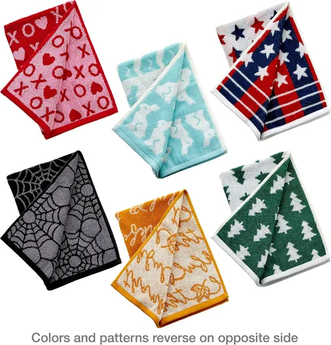 Vista 3 de SKL Home Juego de toallas de mano de jacquard estacional, 6 unidades, multicolor (Paquete de 12)