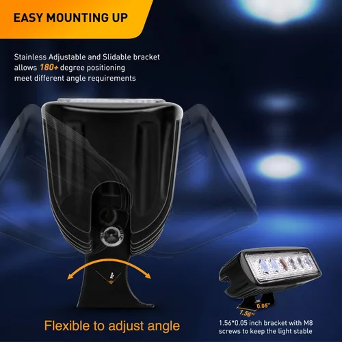 Vista 5 de GOOACC 2 unidades de barra de luz LED de 18 W, haz de trabajo, vainas de haz de luz todoterreno para conducción antiniebla, lámpara inversa