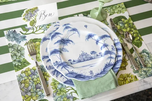 Vista 3 de Hydrangeas - Manteles individuales de papel para mesa de comedor, manteles individuales desechables florales para la temporada de primavera