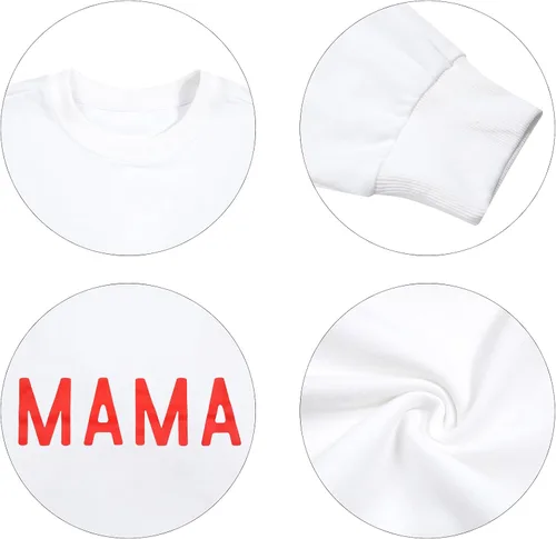 Vista 4 de UNIQUEONE Mommy and Me Valentines Outfits - Valentines Day Shirt Letter Print Crewneck Pullover Sweatshirt Baby Clothes