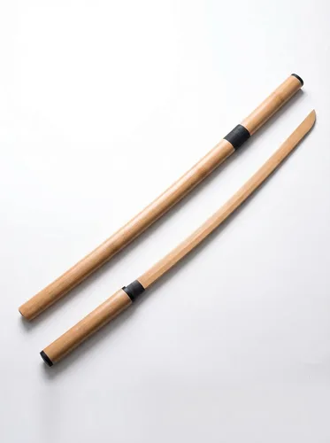 Vista 6 de Espada de madera de bambú para práctica, espada de 40 pulgadas, para entrenamiento de artes marciales, utilería de anime, Bokken ligero para adultos