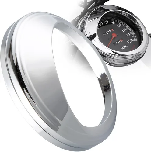 Vista 7 de KiWAV Cubierta montada en tanque de 5 pulgadas, bisel de aluminio negro compatible con Harley-Davidson