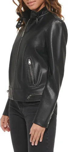 Vista 3 de Levi's Chaqueta de motocross Racer de piel sintética para mujer (estándar y plus)