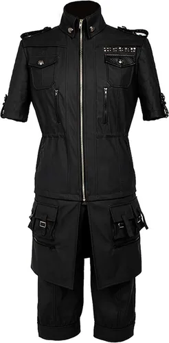 Vista 3 de LYLAS Traje de Cosplay Negro Chaqueta de Cuero Noctis Lucis Caelum Outfit