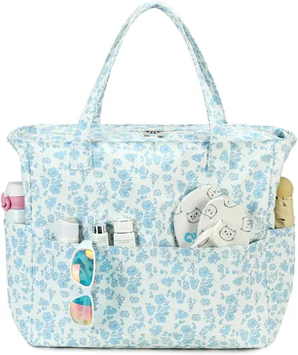 Vista 9 de Bluboon - Bolsa de playa impermeable para mujer, extra grande, con compartimento húmedo, para llevar de fin de semana, bolsa de piscina para viajes