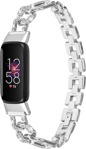 Vista 3 de TenCloud Pulsera compatible con Fitbit Luxe Watch Band Rhinestone Diamond Metal Elegante Correa ajustable compatible con Fitbit Luxe Band para mujer