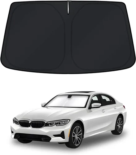 Vista 112 de KUST - Parasol plegable para parabrisas para BMW X1 E84, accesorios 2011 2012 2013 2014 2015, protector de visera de sol ajustable que bloquea