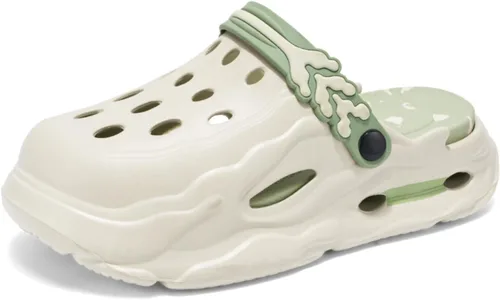 Vista 8 de Zuecos de plataforma cómodos de moda para hombres, 1.6 in de altura, en aumento, toboganes de nube, zapatillas casuales, zapatos de playa, sandalias