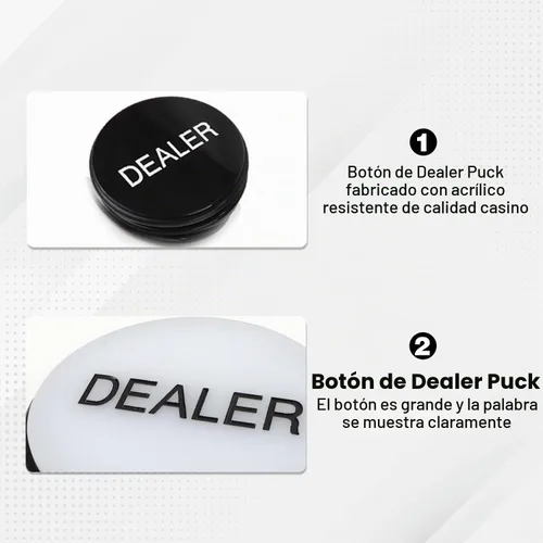 Vista 5 de GSE 3" Acrylic Poker Button, Double-Sided Casino Grade Dealer Puck Button