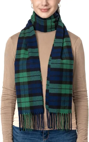 Vista 2 de Bufanda de invierno Achillea suave y cálida, de tartán, a cuadros, de cachemira, unisex