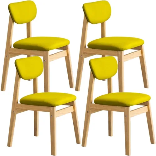 Vista 31 de YVYKFZD Dining Chairs Set, Solid Wood Kitchen Chairs, Upholstered Dining Room Chair with Curved Backrest, Living Room Chair with Removable Fabric