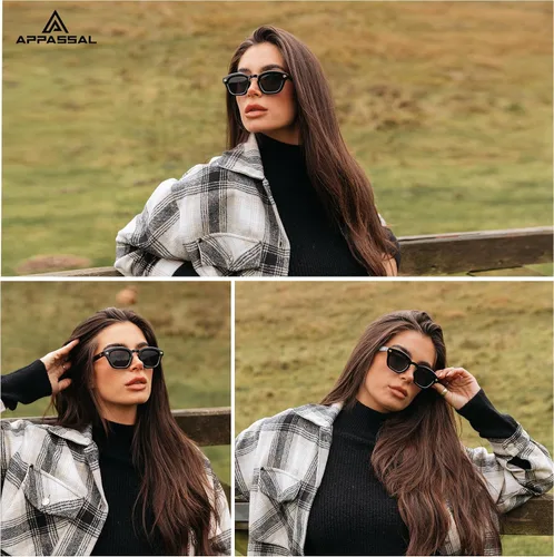 Vista 2 de Appassal Retro Square Sunglasses for Women Mens Small Rectangle Sunnies AP3680