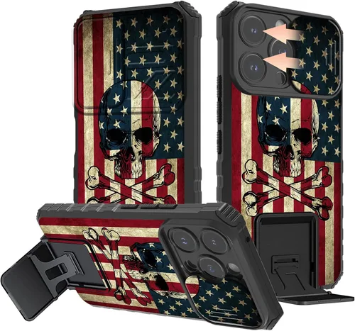 Vista 32 de Rossy Funda para iPhone 14 2022, para iPhone 14 con funda deslizante para cámara deslizante, soporte integrado, doble capa híbrida, a prueba de 1-37