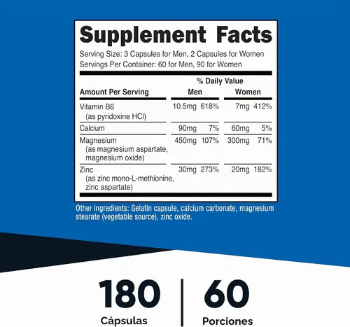Vista 2 de Nutricost ZMA 180 Cápsulas (2 Botellas)