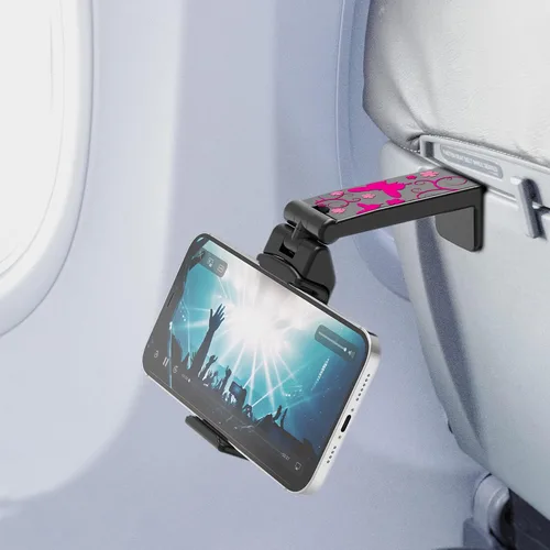 Vista 9 de Accesorios de viaje, bandeja universal para el respaldo del asiento, soporte de clip para teléfono, tamaño de bolsillo ajustable, soporte para 1