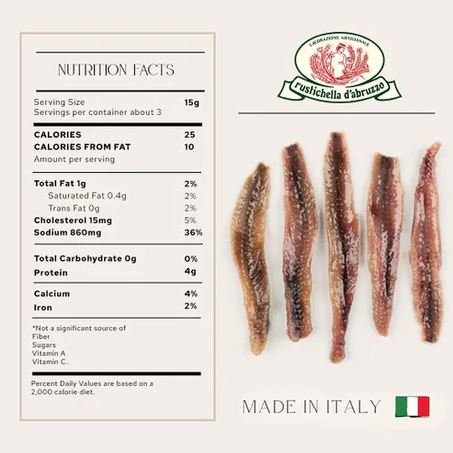 Vista 2 de Rustichella D' Abruzzo Filetes de anchoa en aceite de oliva virgen extra, 3.2 onzas