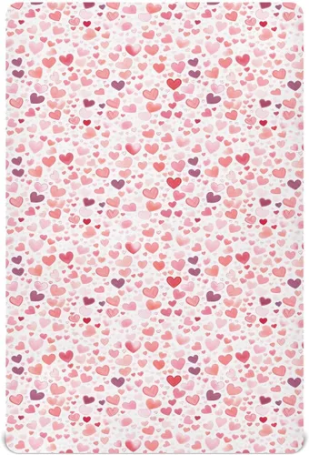 Vista 2 de Fitted Crib Sheets Hearts Valentine Mini Crib Sheets for Boy & Girl Toddler Mattress Sheets Playard Sheet 21216499