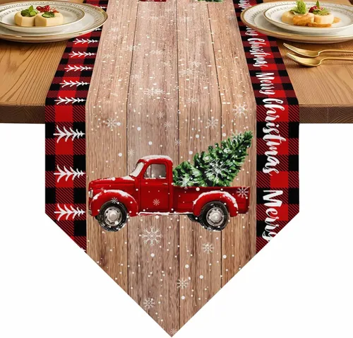 Vista 11 de Camino de mesa de camión para el día de San Valentín de 36 pulgadas de largo, antideslizantes, para mesa de comedor, diseño de corazón de amor Rojo