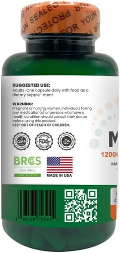 Vista 3 de H4U Cápsula de citrato de magnesio para músculo, nervio, hueso, soporte cardíaco, suplemento dietético, fórmula vegetariana, sin gluten, azúcar
