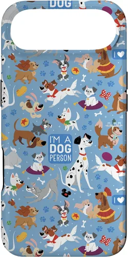 Vista 27 de Disney Funda azul para iPhone 17 con texto en inglés "Dogs I'm a Dogperson