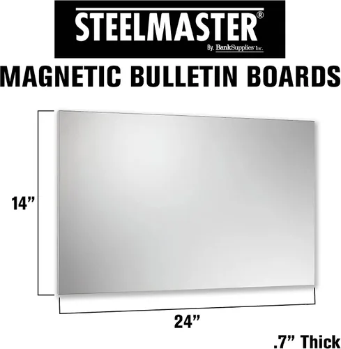 Vista 6 de Steelmaster Soho Collection pizarrón magnético con borrador en seco, rotulador e imanes, Plateado